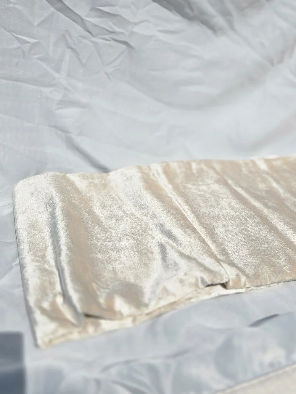 New! Quince Luster Velvet Champagne Curtains, 48